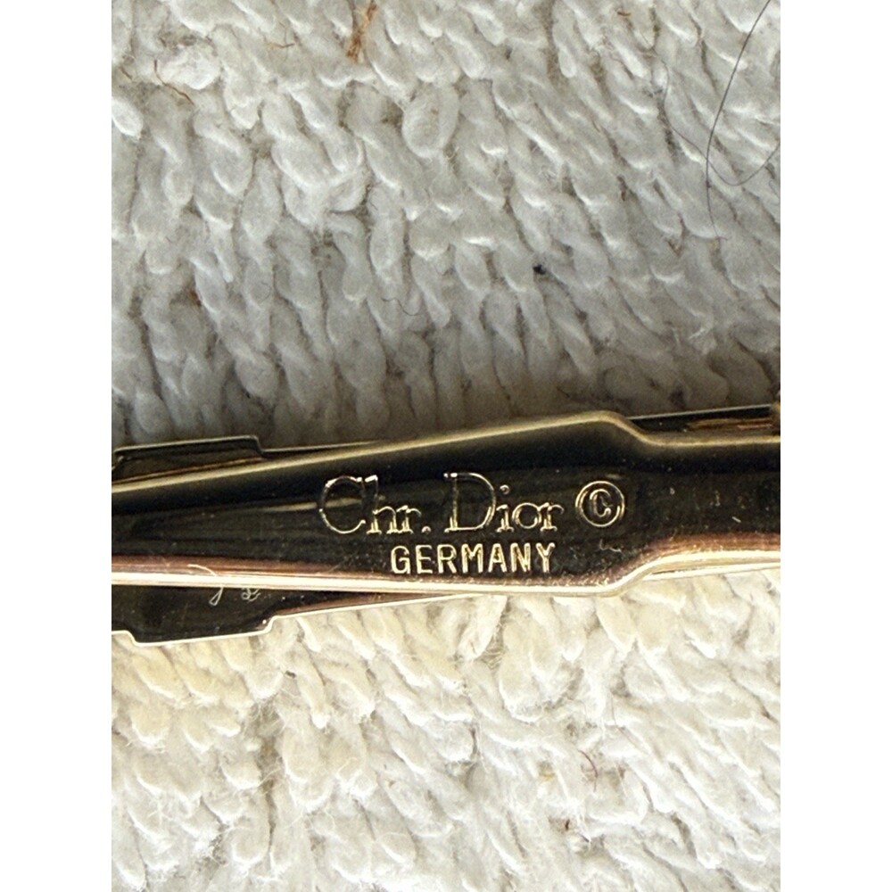 Christian Dior Gold Tone Rope Tie Clip Vintage 2" Germany - Picture 4 of 4